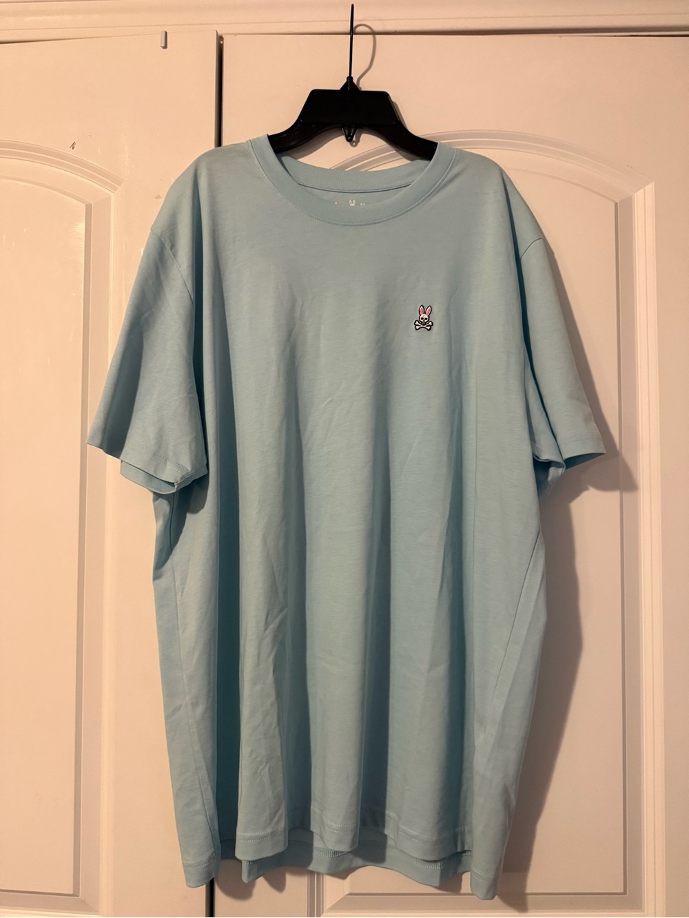 Psycho Bunny Light Blue Crewneck Tee with Embroidered Bunny